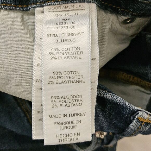 Good American Jeans 31 Blue Good Legs High Rise Skinny Denim Stretch Distressed - Picture 4 of 10